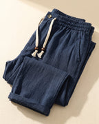 Domenico Summer Linen Drawstring Trousers