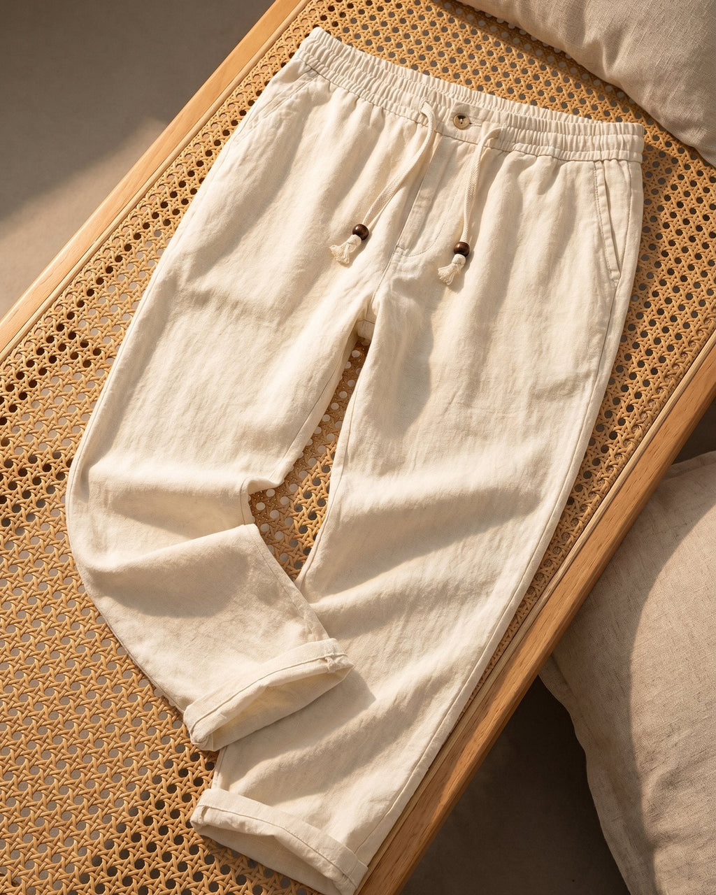 Domenico Summer Linen Drawstring Trousers
