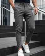 Edoardo Work Cotton Plaid Trousers