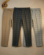 Edoardo Work Cotton Plaid Trousers
