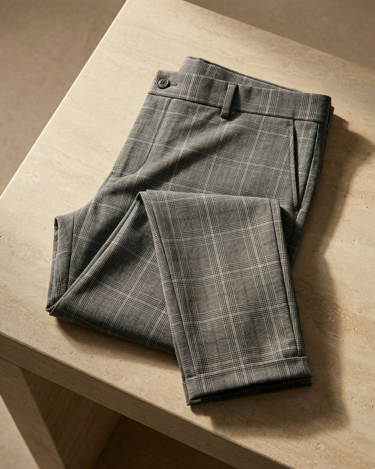 Edoardo Work Cotton Plaid Trousers