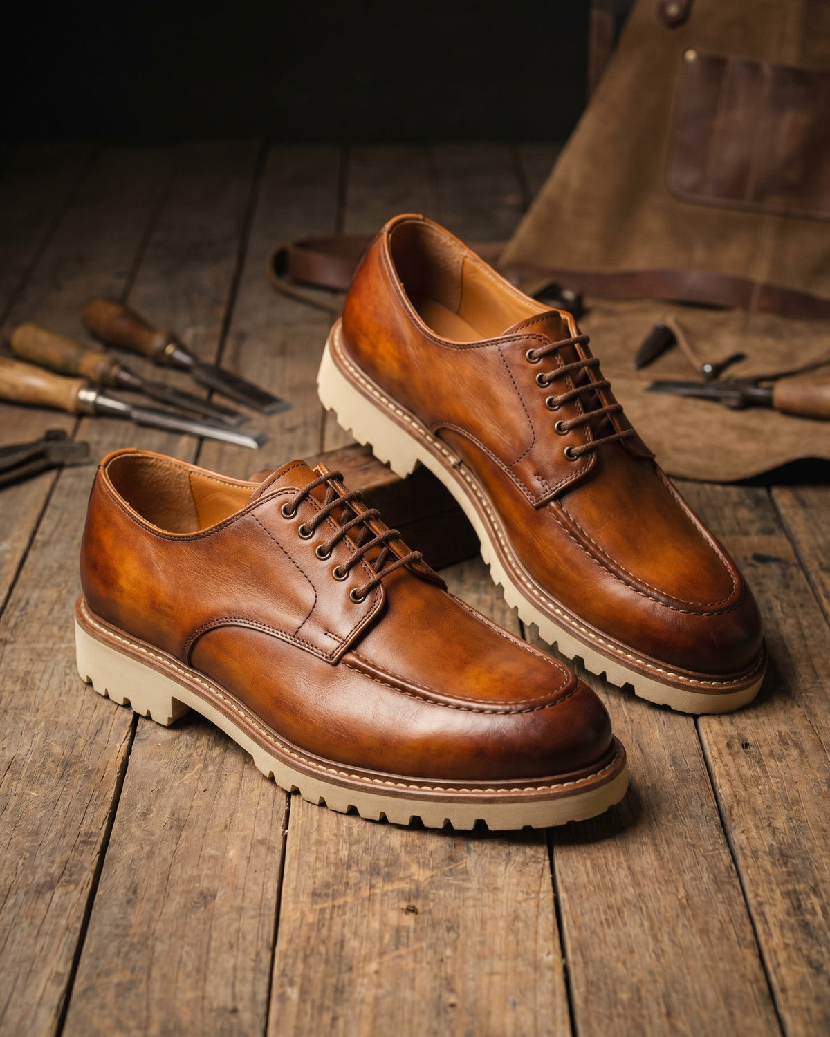 Egidio Leather Moc-Toe Oxford