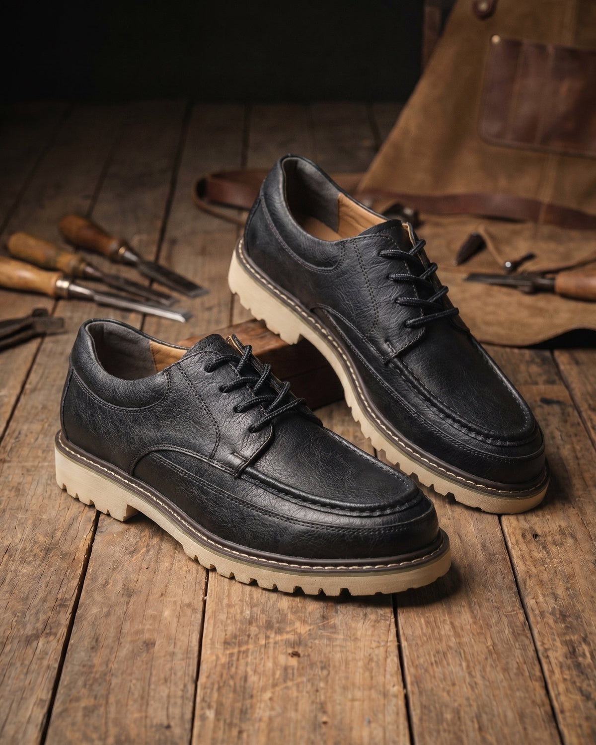 Egidio Leather Moc-Toe Oxford