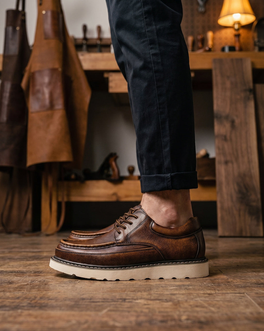 Egidio Leather Moc-Toe Oxford