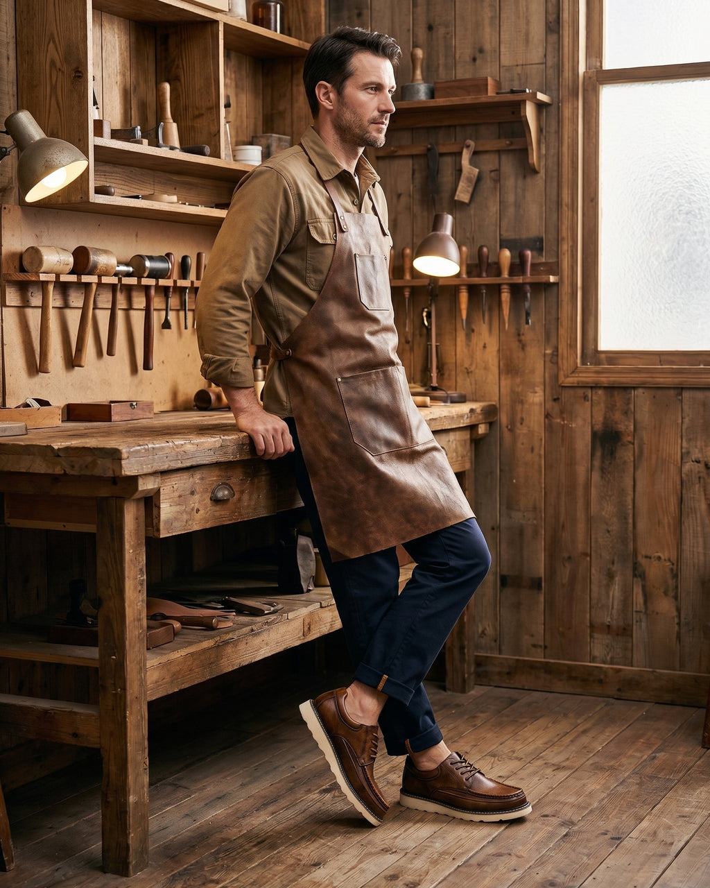 Egidio Leather Moc-Toe Oxford