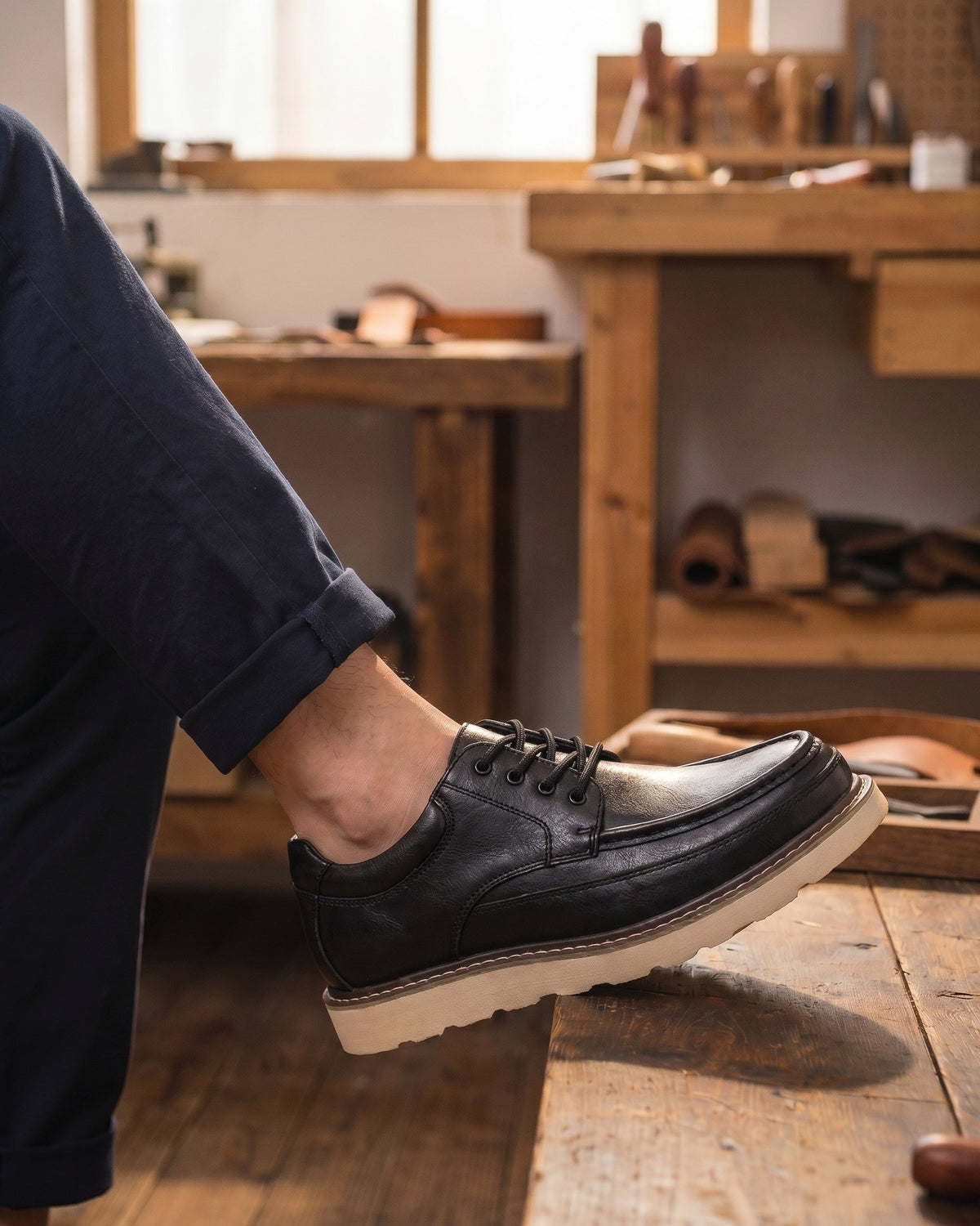 Egidio Leather Moc-Toe Oxford