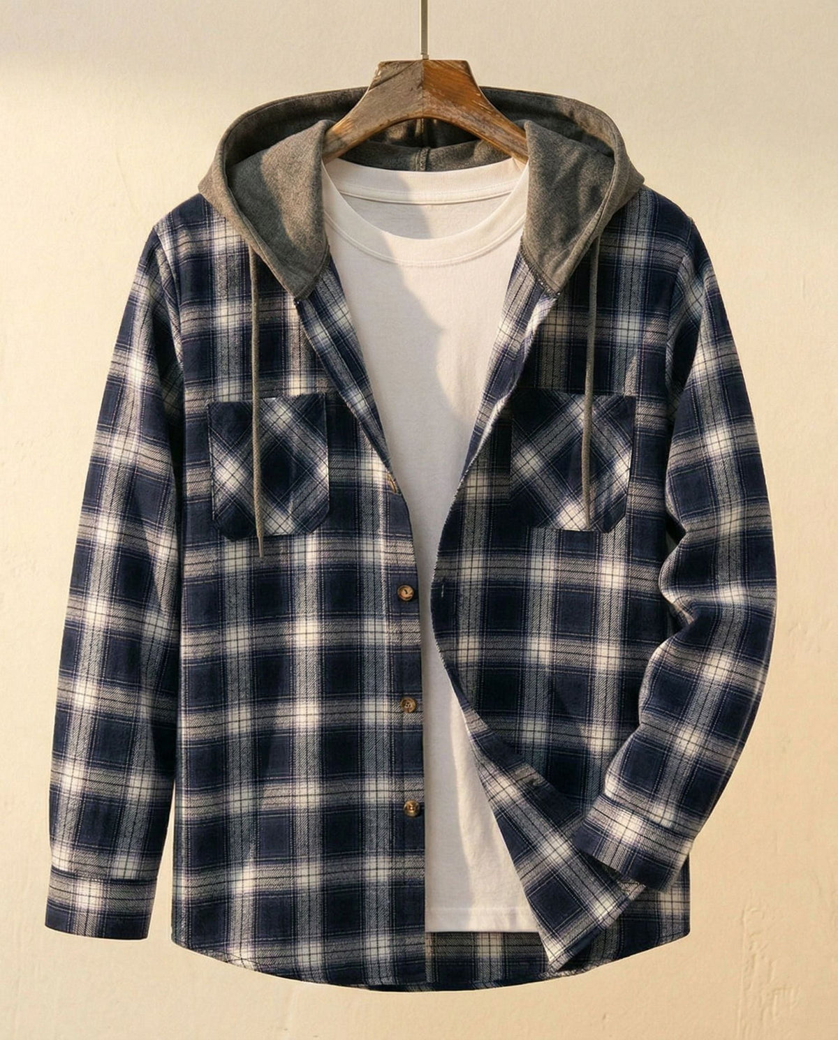 Santiago Plaid Hooded Overshirt