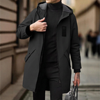 Gabardina Cortavientos con Capucha para Hombre Largo Medio