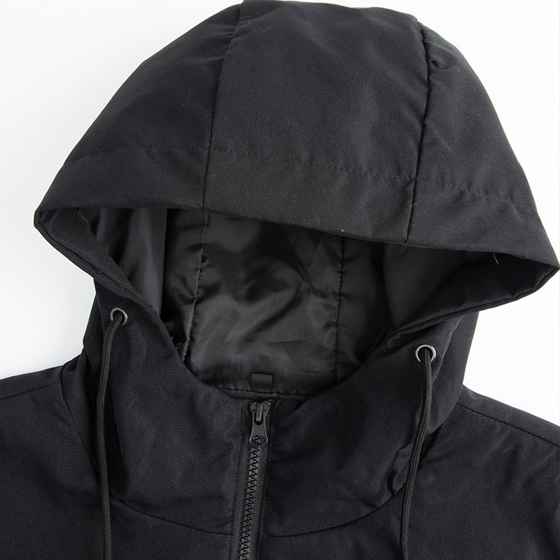 Gabardina Cortavientos con Capucha para Hombre Largo Medio