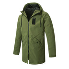 Gabardina Cortavientos con Capucha para Hombre Largo Medio