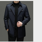 Gabardina para Hombre con Forro Desmontable y Cinturón