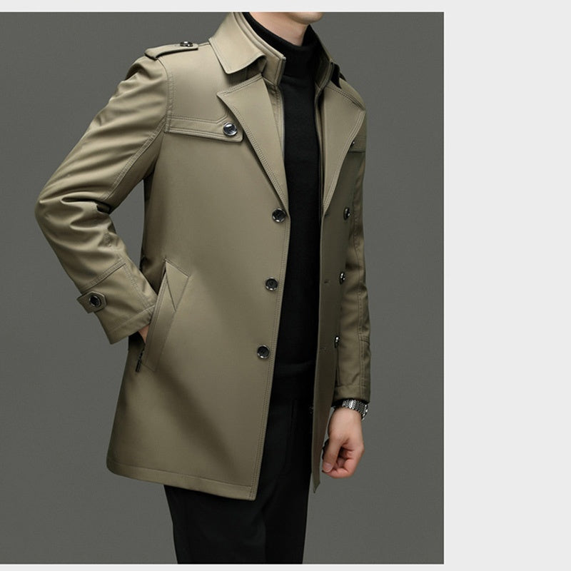 Gabardina para Hombre con Forro Desmontable y Cinturón