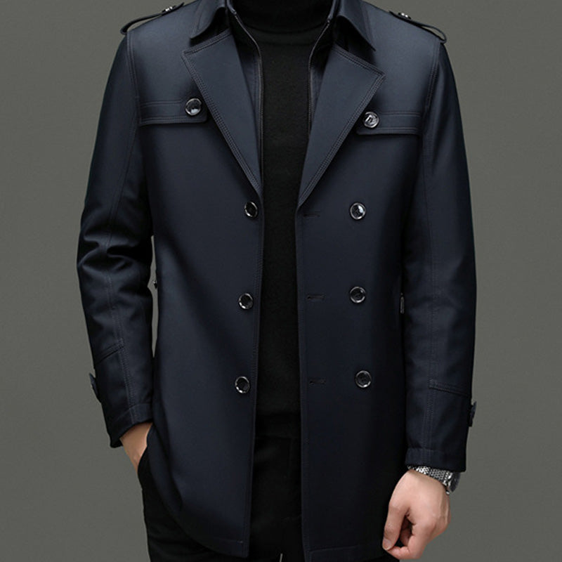 Gabardina para Hombre con Forro Desmontable y Cinturón