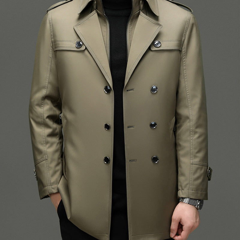 Gabardina para Hombre con Forro Desmontable y Cinturón