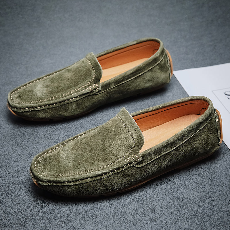Ignazio Slip On Hand-Stitched Suede Loafers