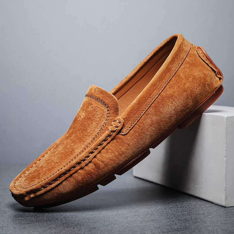 Ignazio Slip On Hand-Stitched Suede Loafers