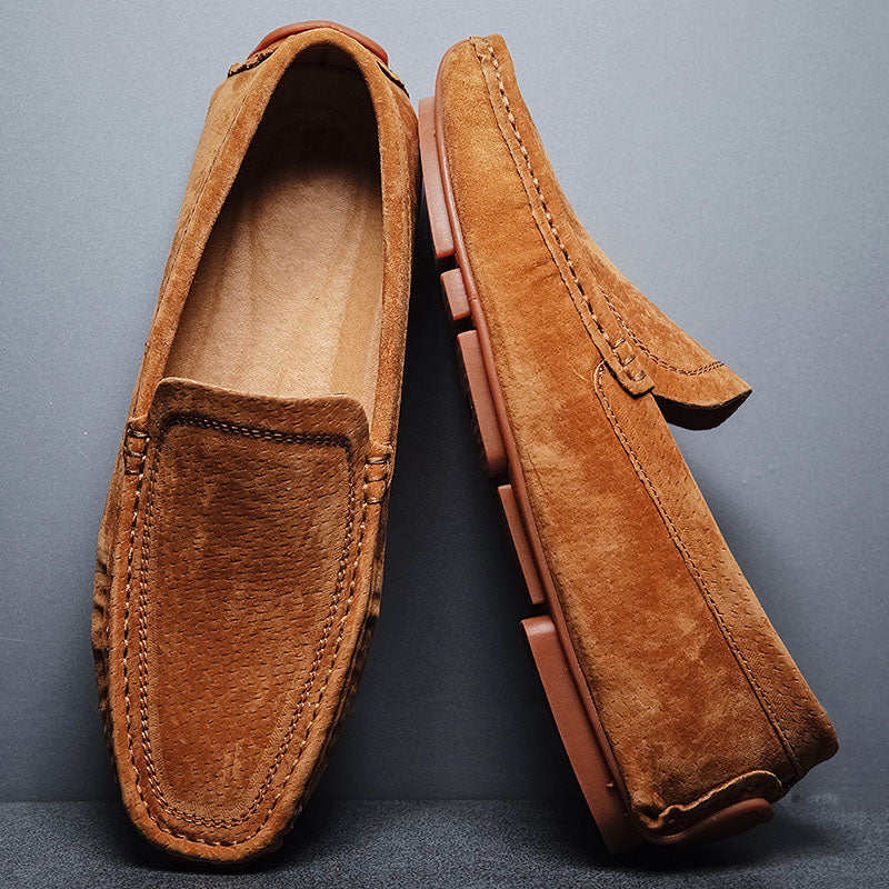 Ignazio Slip On Hand-Stitched Suede Loafers