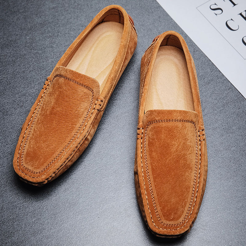 Ignazio Slip On Hand-Stitched Suede Loafers