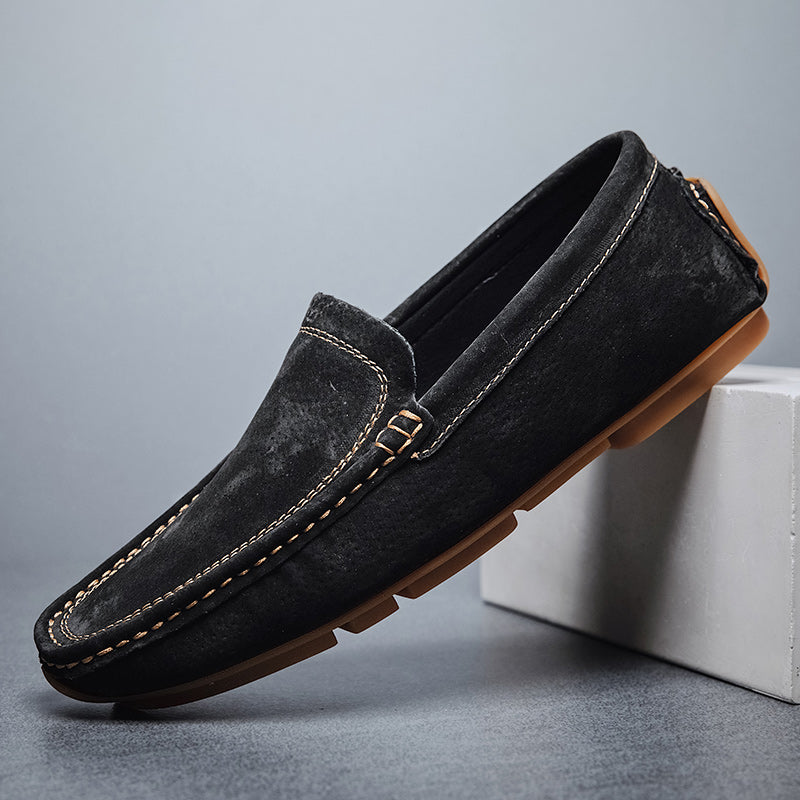 Ignazio Slip On Hand-Stitched Suede Loafers