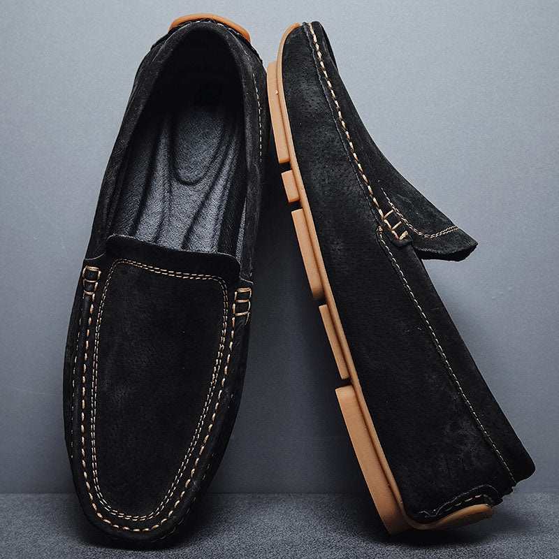 Ignazio Slip On Hand-Stitched Suede Loafers