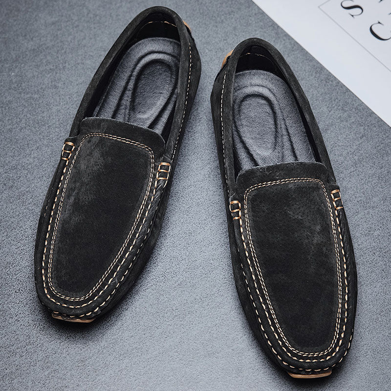 Ignazio Slip On Hand-Stitched Suede Loafers