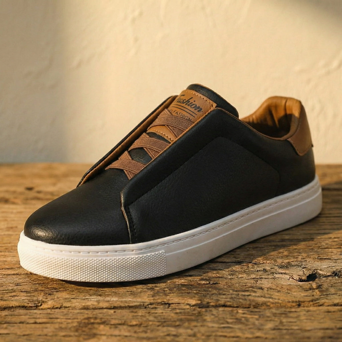 Enzo Leather-Effect Minimal Sneaker