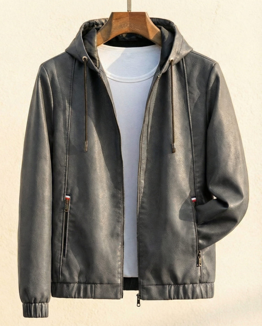 Lorenzo Leather Hooded Jacket