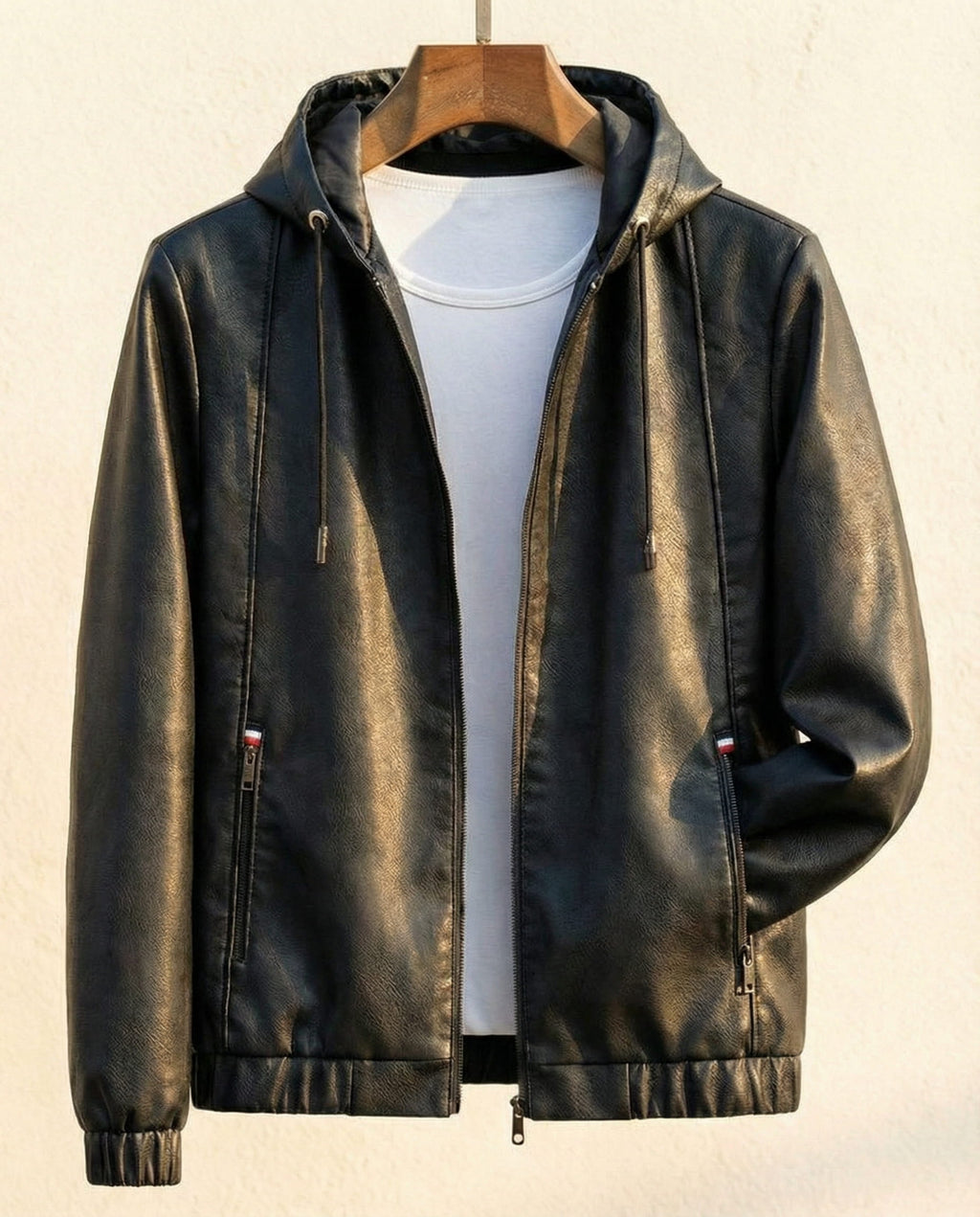 Lorenzo Leather Hooded Jacket