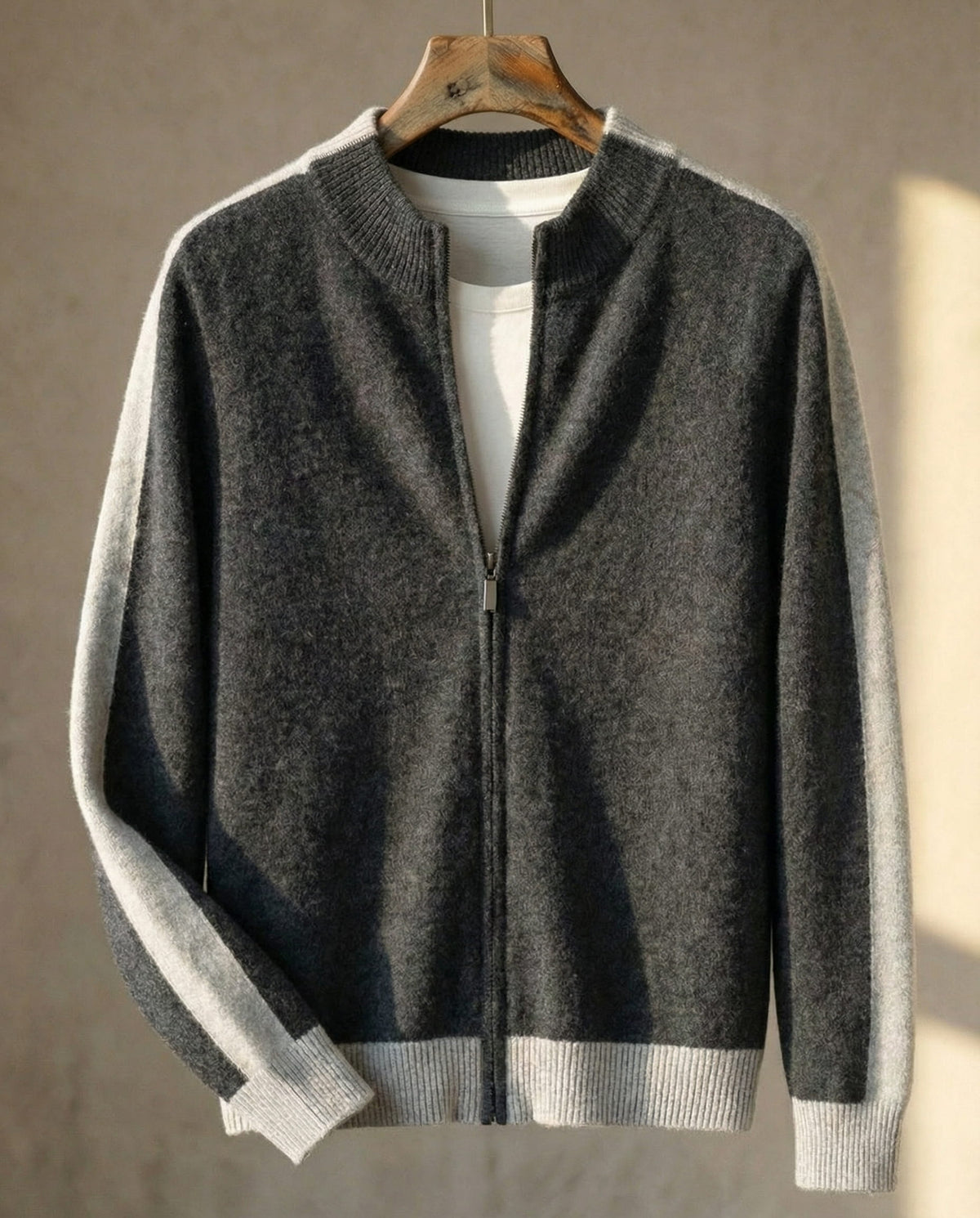 Federico Merino Wool Zip Cardigan