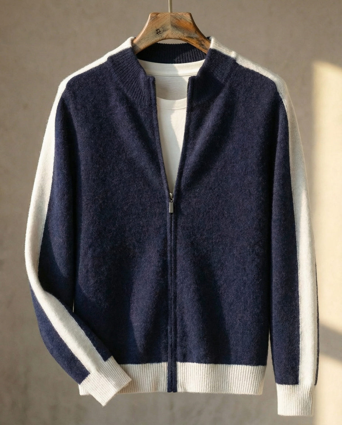 Federico Merino Wool Zip Cardigan