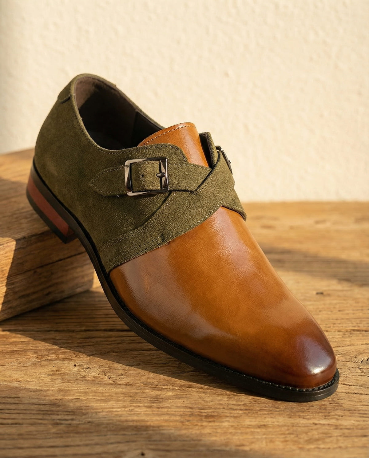 Riccardo Leather Monk Strap Shoe