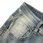 Jeans Acampanados Deshilachados para Hombre Estilo Vintage