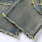 Jeans Acampanados Deshilachados para Hombre Estilo Vintage
