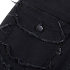 Jeans Acampanados Deshilachados para Hombre Estilo Vintage