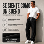 Jeans Holgados de Pierna Recta para Hombre con Cintura Elástica