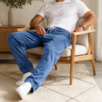 Jeans Holgados de Pierna Recta para Hombre con Cintura Elástica