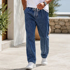 Jeans Holgados de Pierna Recta para Hombre con Cintura Elástica