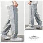 Jeans Holgados de Pierna Recta para Hombre con Cordón