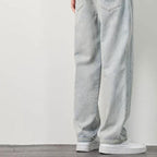 Jeans Holgados de Pierna Recta para Hombre con Cordón