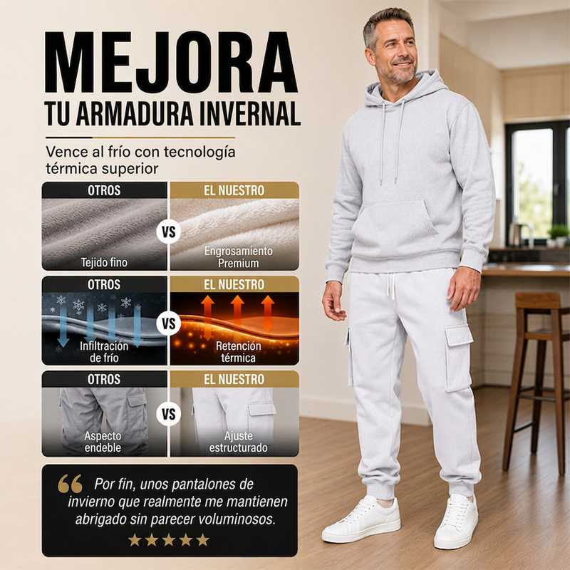 Jogger Cargo con Forro de Felpa para Hombre