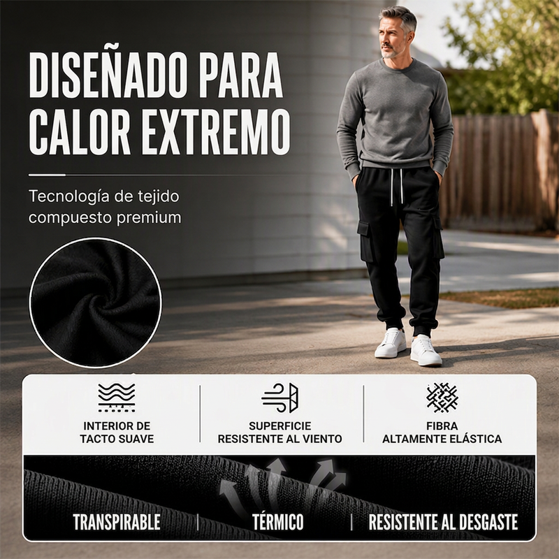 Jogger Cargo con Forro de Felpa para Hombre
