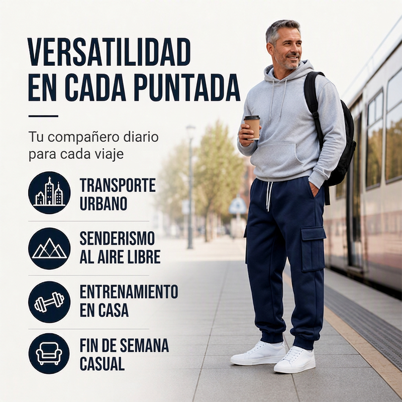 Jogger Cargo con Forro de Felpa para Hombre