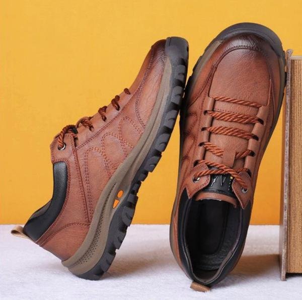 Zapatos Casuales de Cuero Cosidos a Mano para Hombre