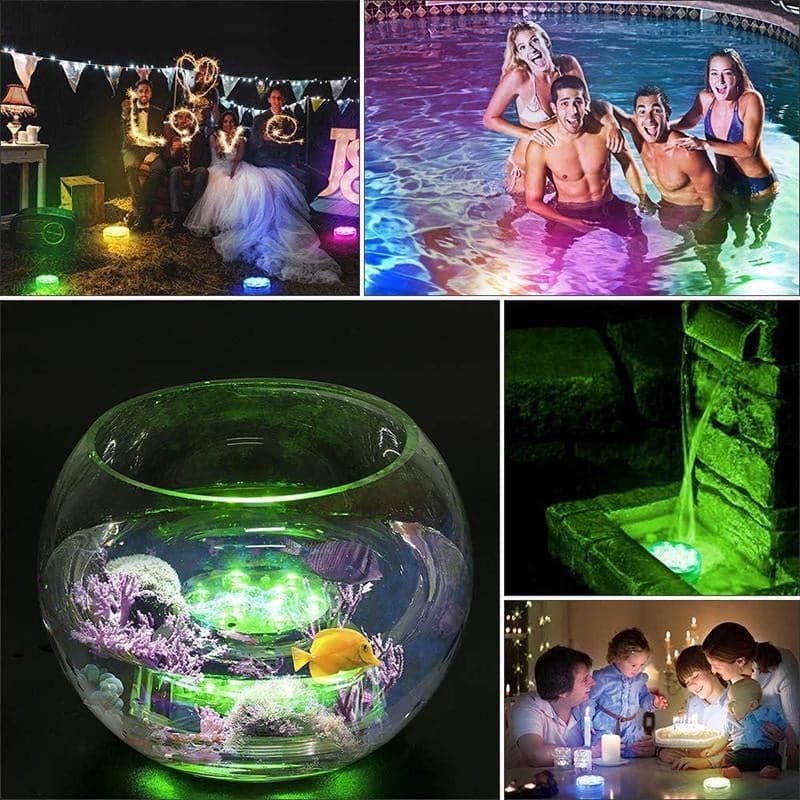 Luces LED Sumergibles con Control Remoto para Alberca y Pecera
