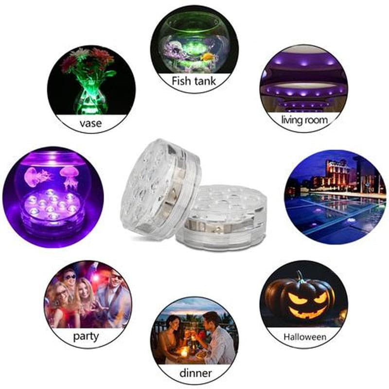 Luces LED Sumergibles con Control Remoto para Alberca y Pecera