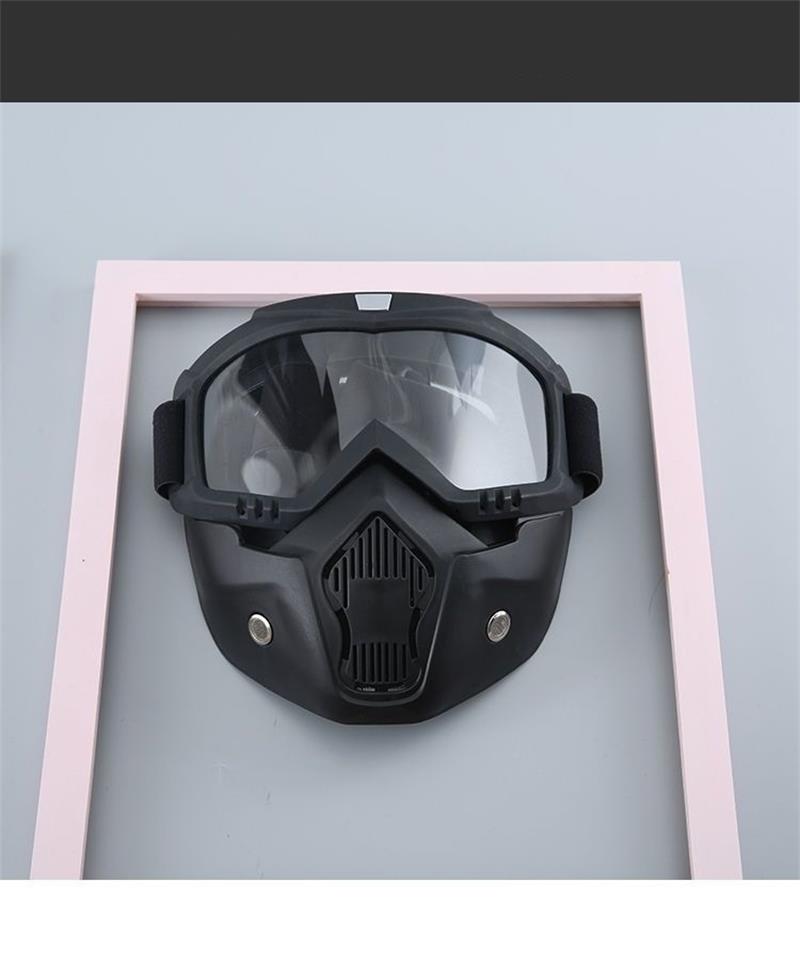 Máscara con Goggles Desmontables para Moto, Obra y Polvo
