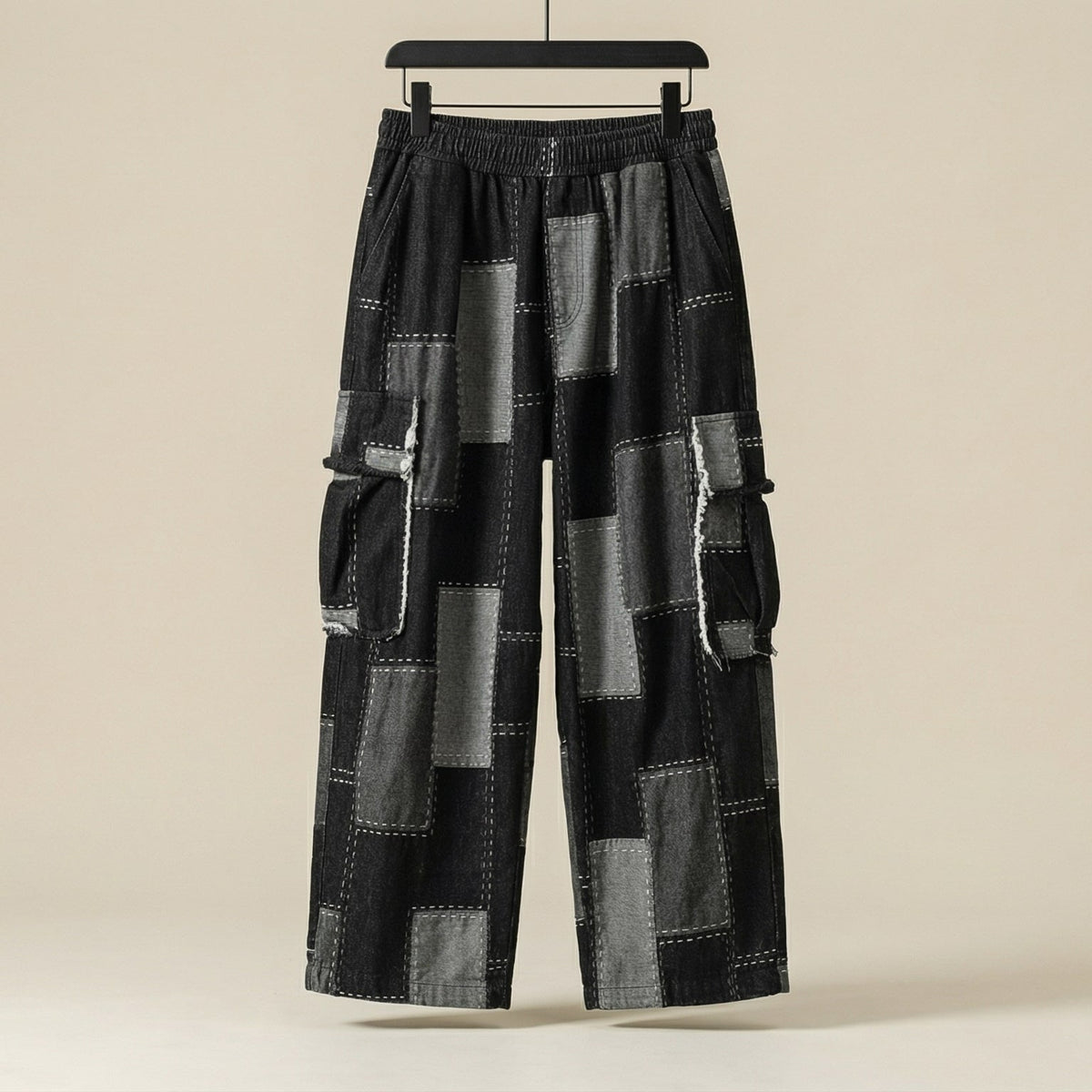 Melo Wide Leg Patchwork Cotton Trouser