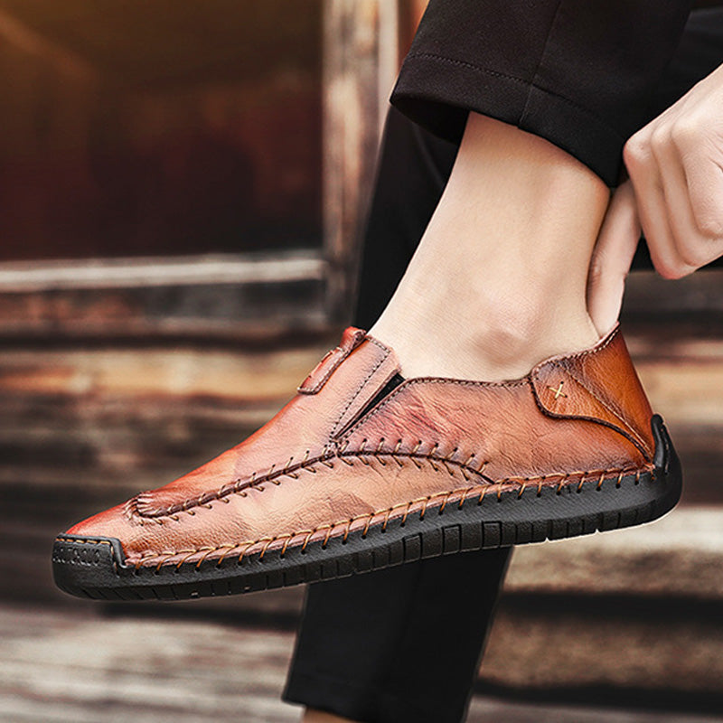 Mocasines de Piel Cosidos a Mano para Hombre