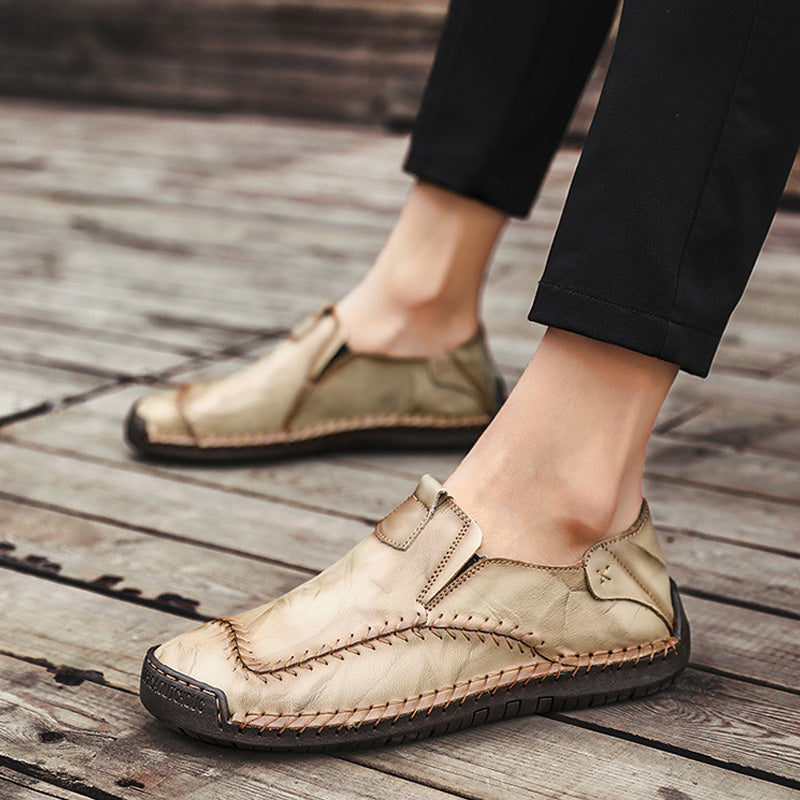 Mocasines de Piel Cosidos a Mano para Hombre