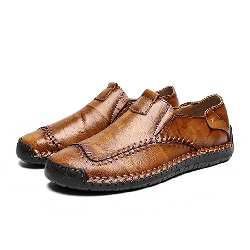Mocasines de Piel Cosidos a Mano para Hombre